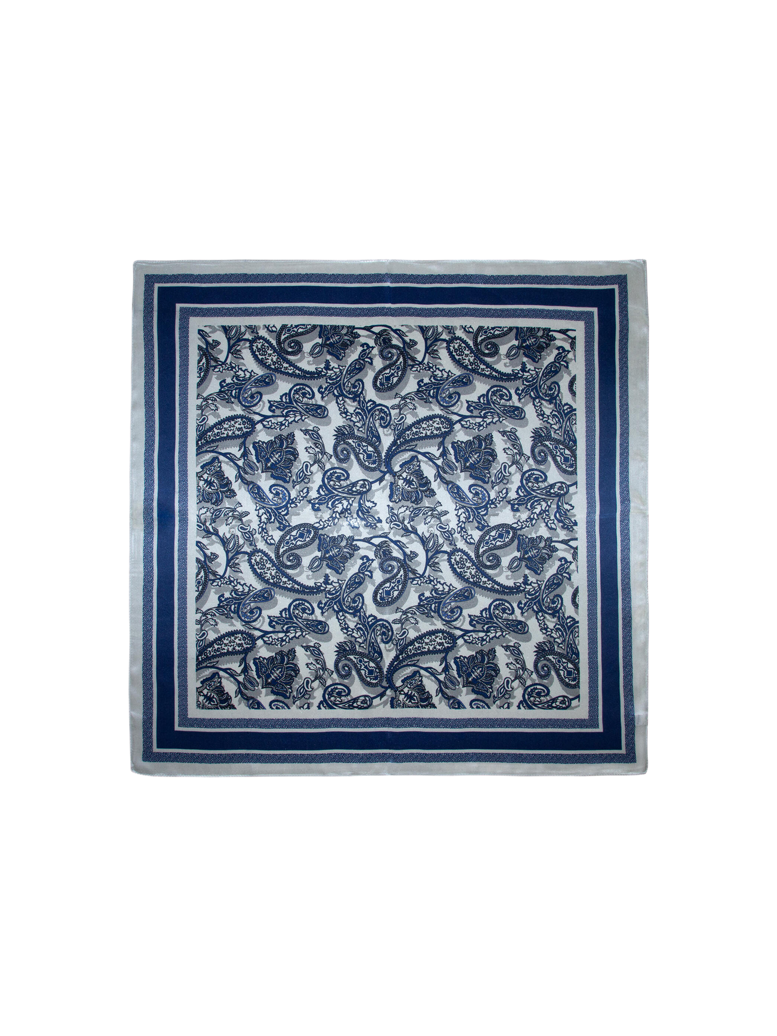 Silkeskjerf Paisley- blå