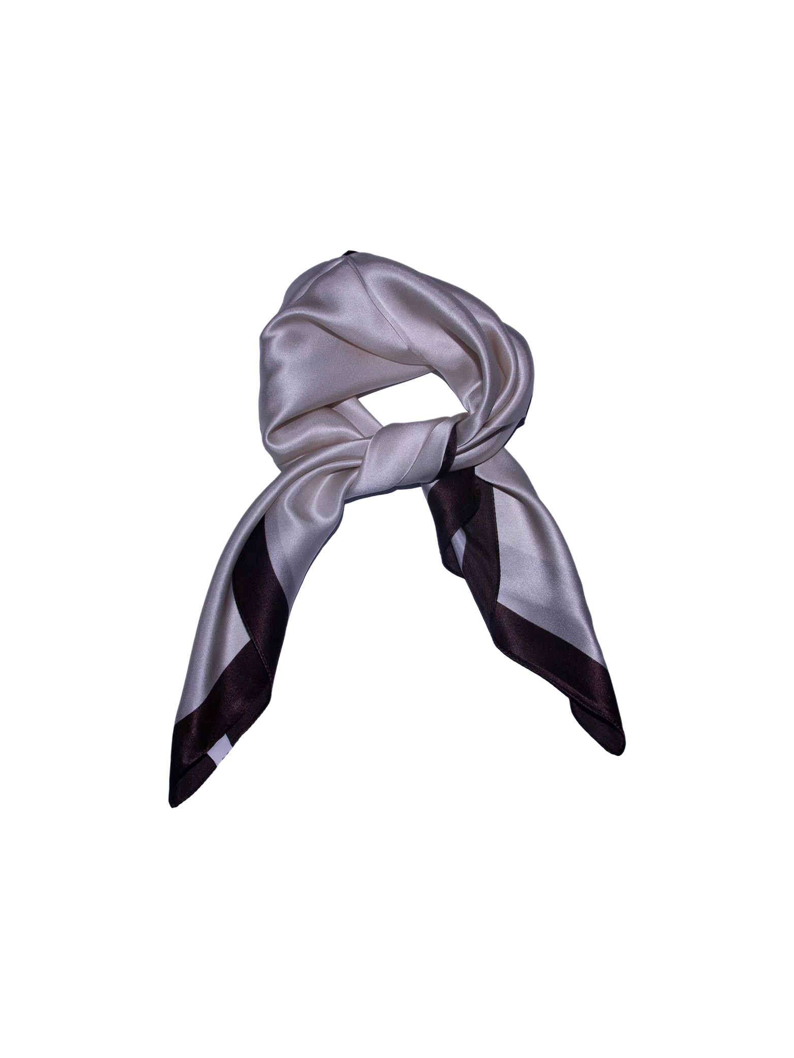 Silkeskjerf med kant - Beige/Brun