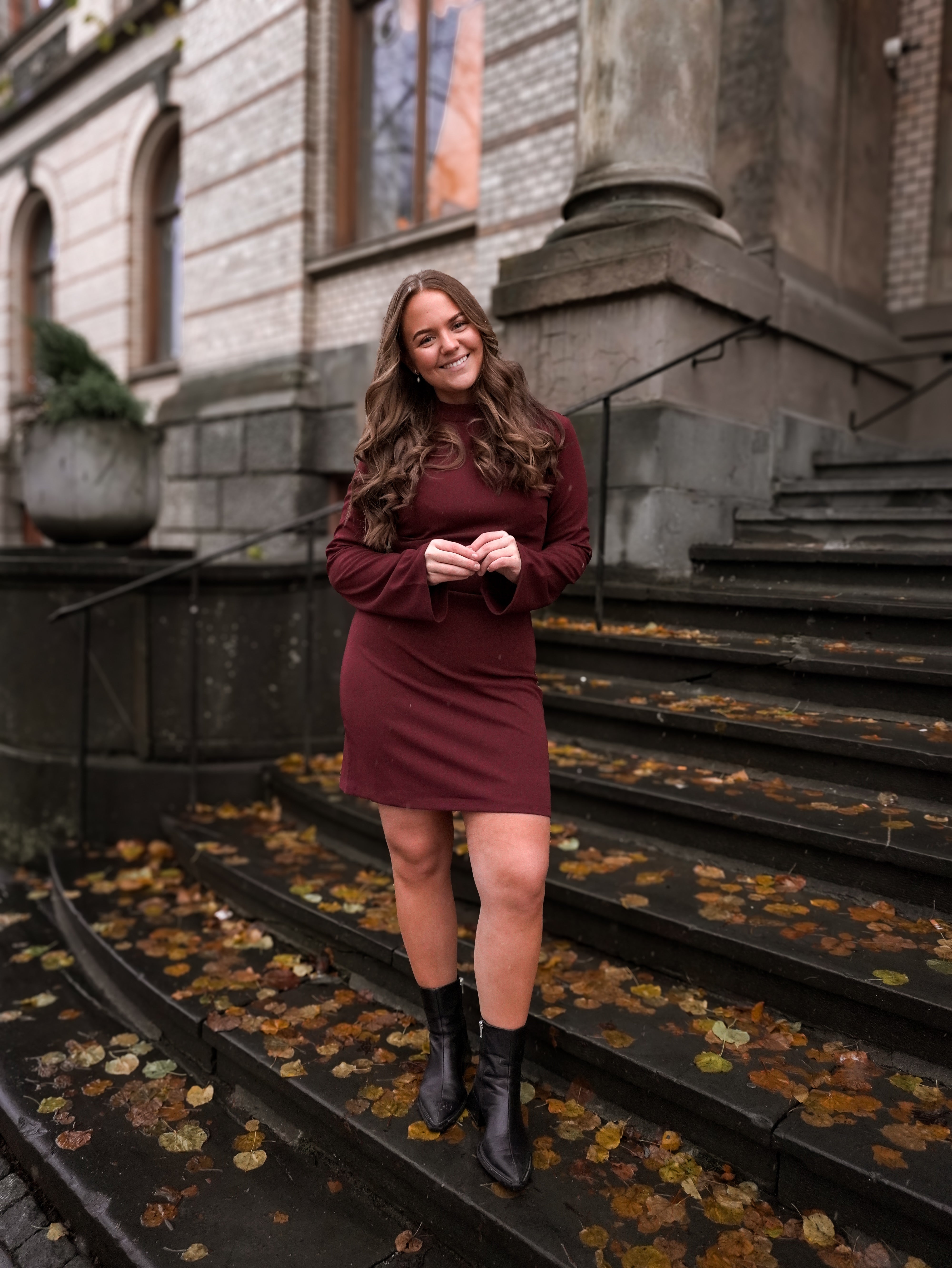 PCPAIGE Short Dress - Tawny Port