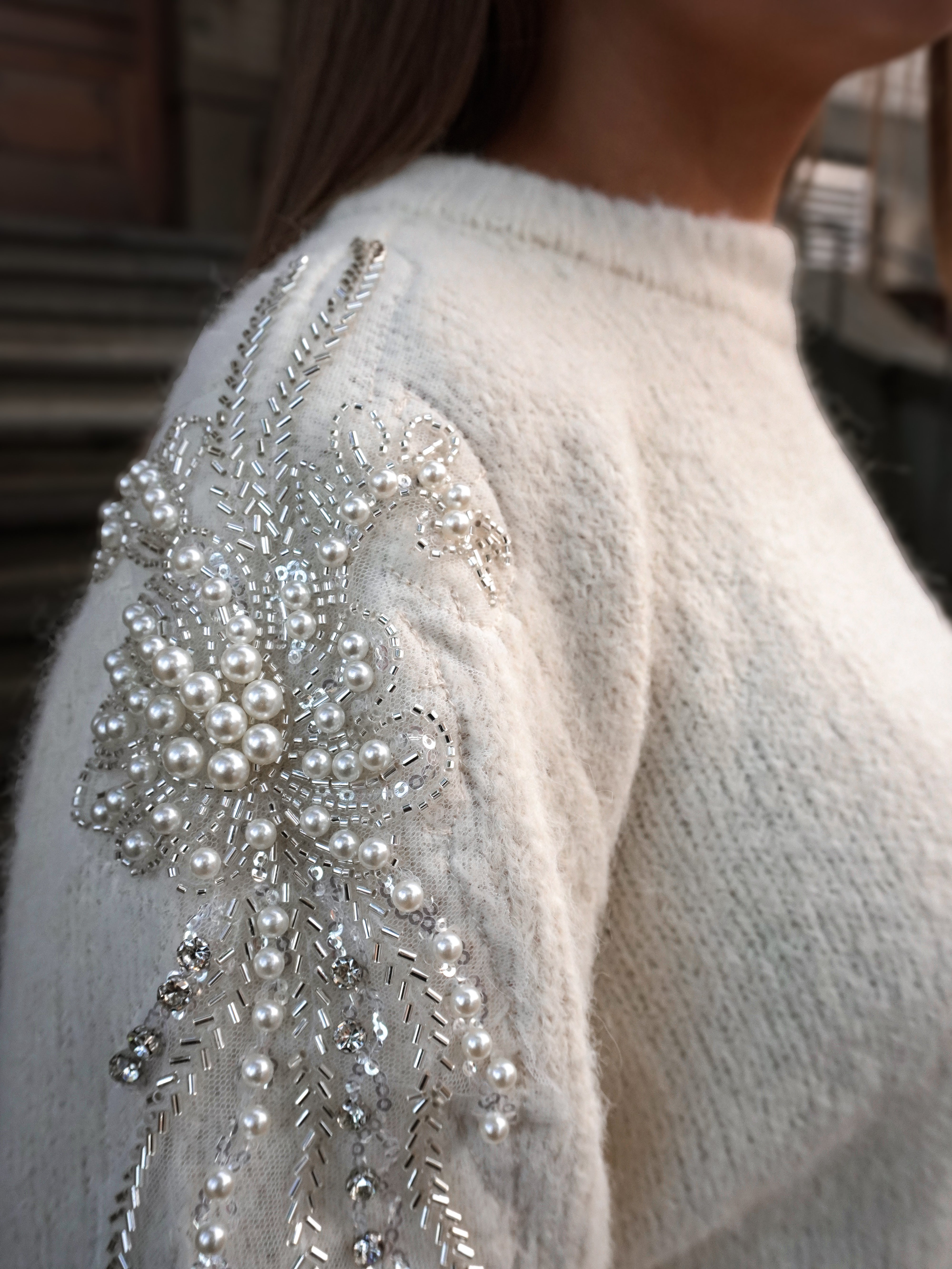 OBJSALIKA Pullover - White Sand