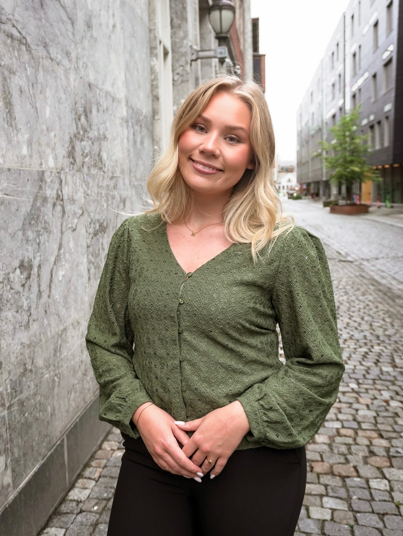 OBJLAILA Top - Bronze Green