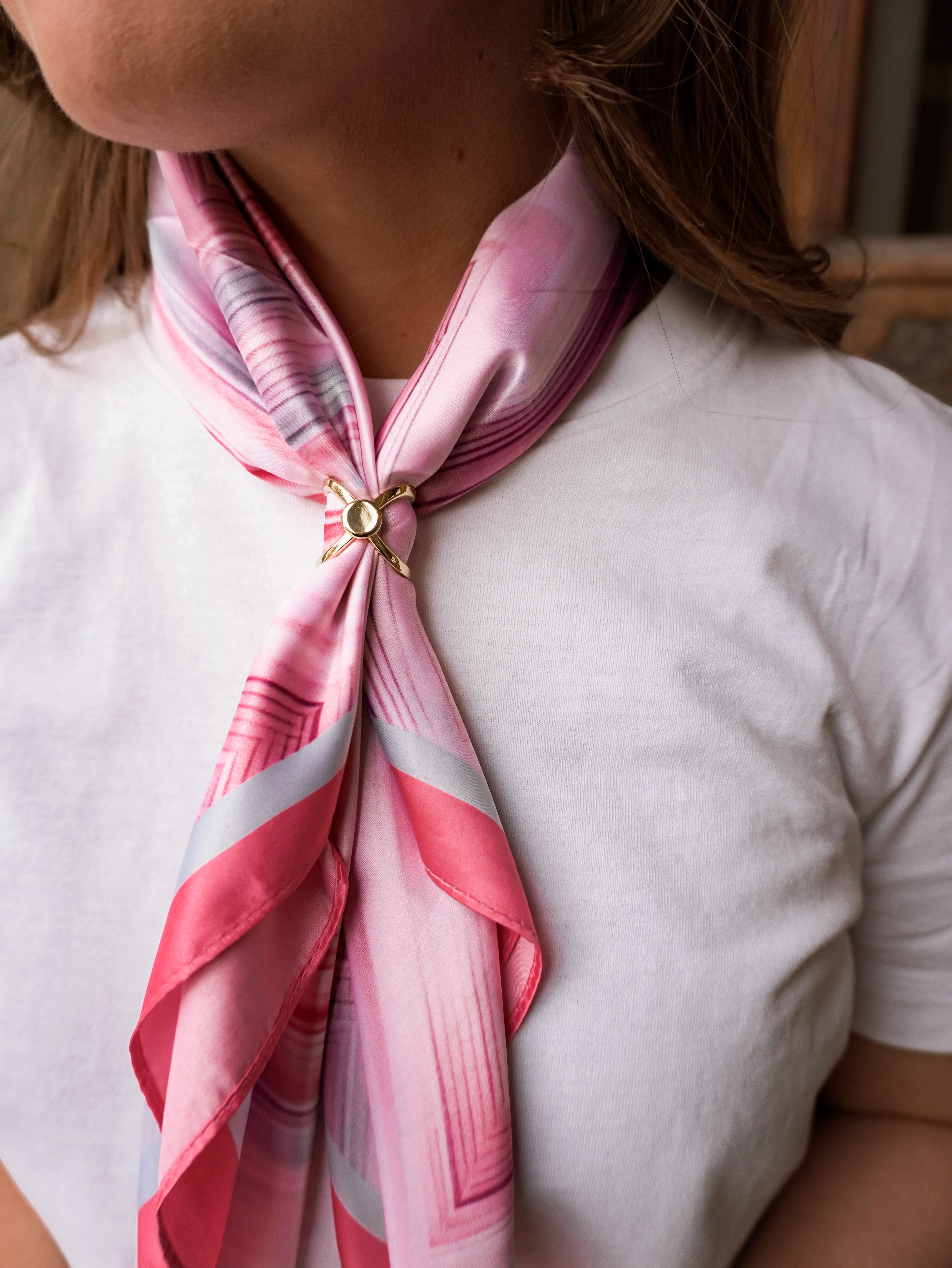 Skjerf Zig Zag - Rosa