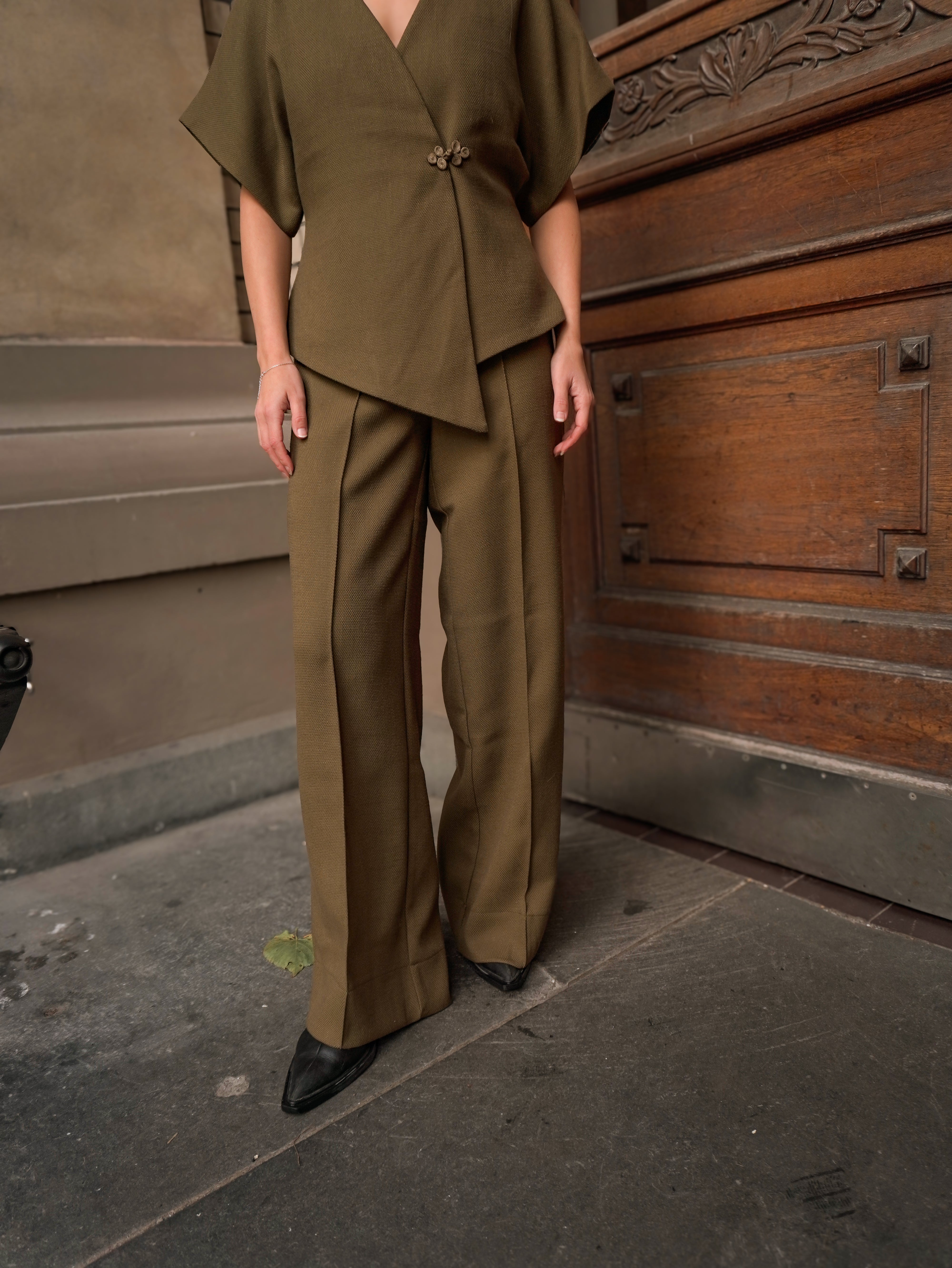 YASCOMIRA Trousers - Dark Olive