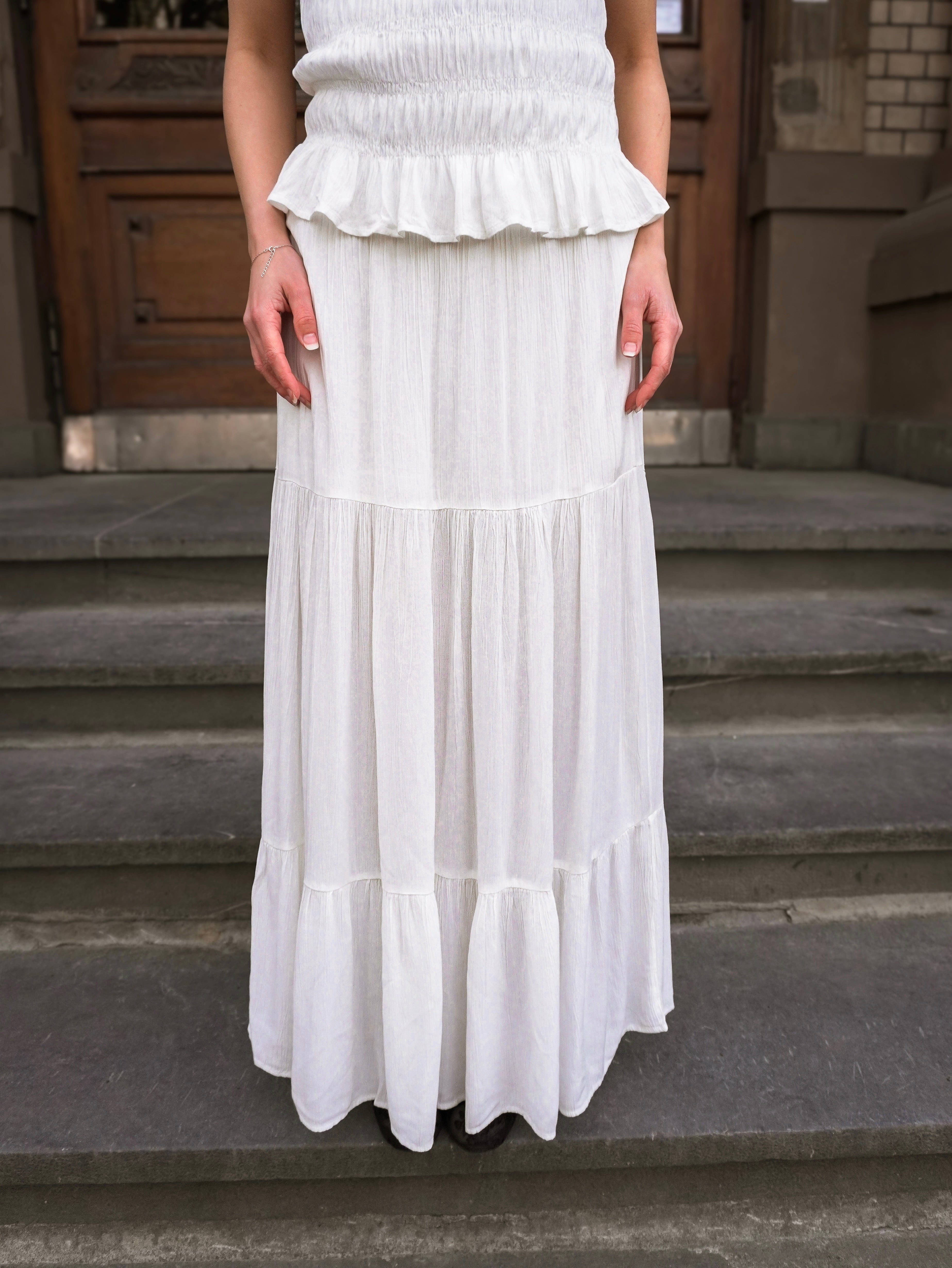 VINOVI Long Skirt - Cloud Dancer