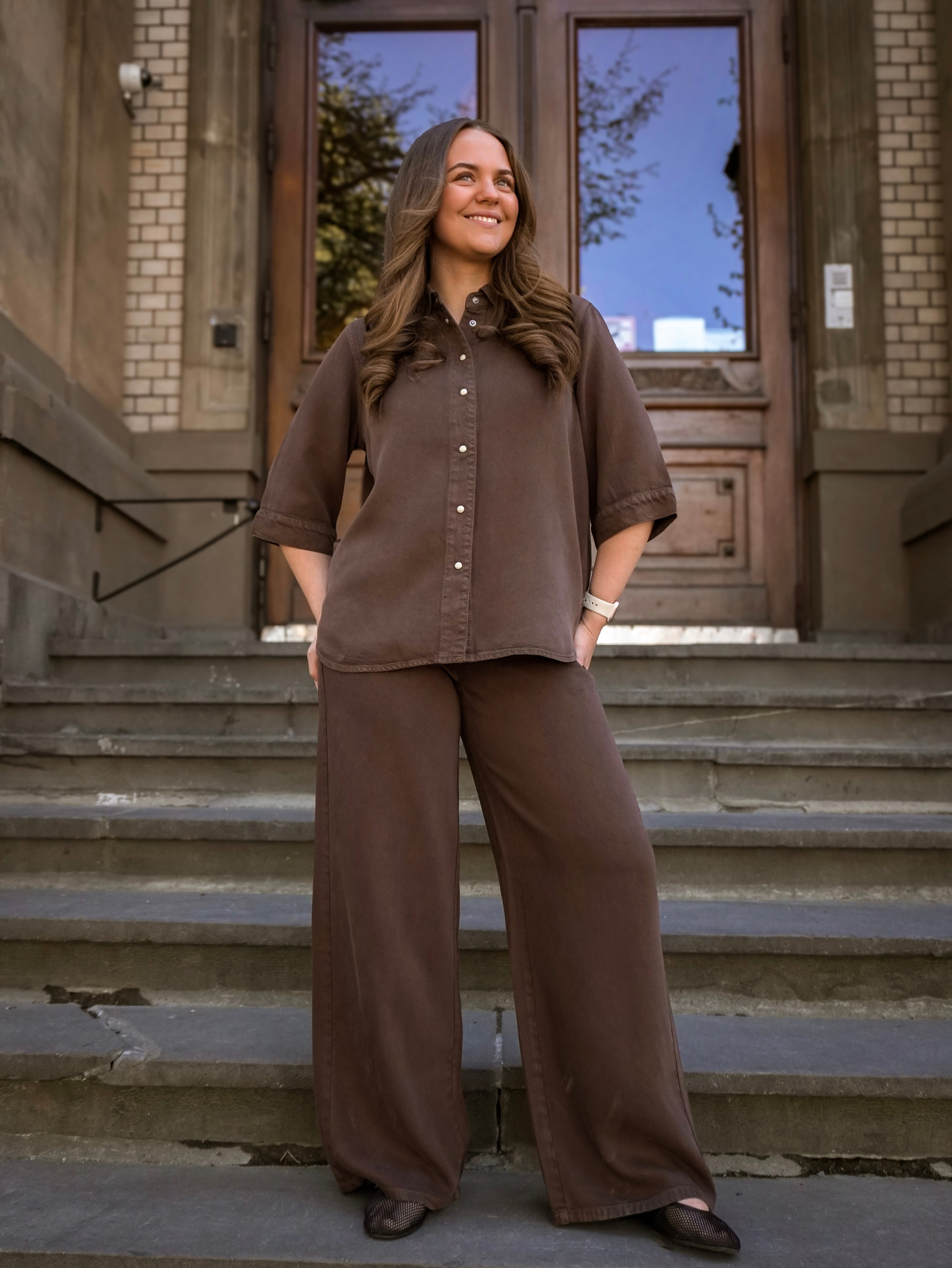 OBJFRAME Trousers - Seal Brown