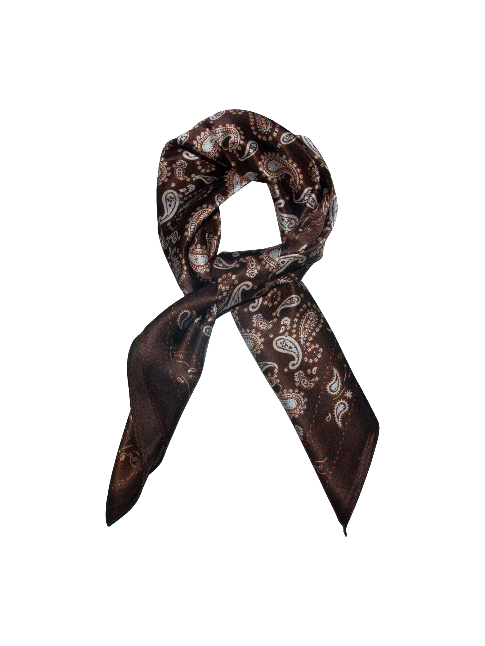 Silkeskjerf Paisley- Brun