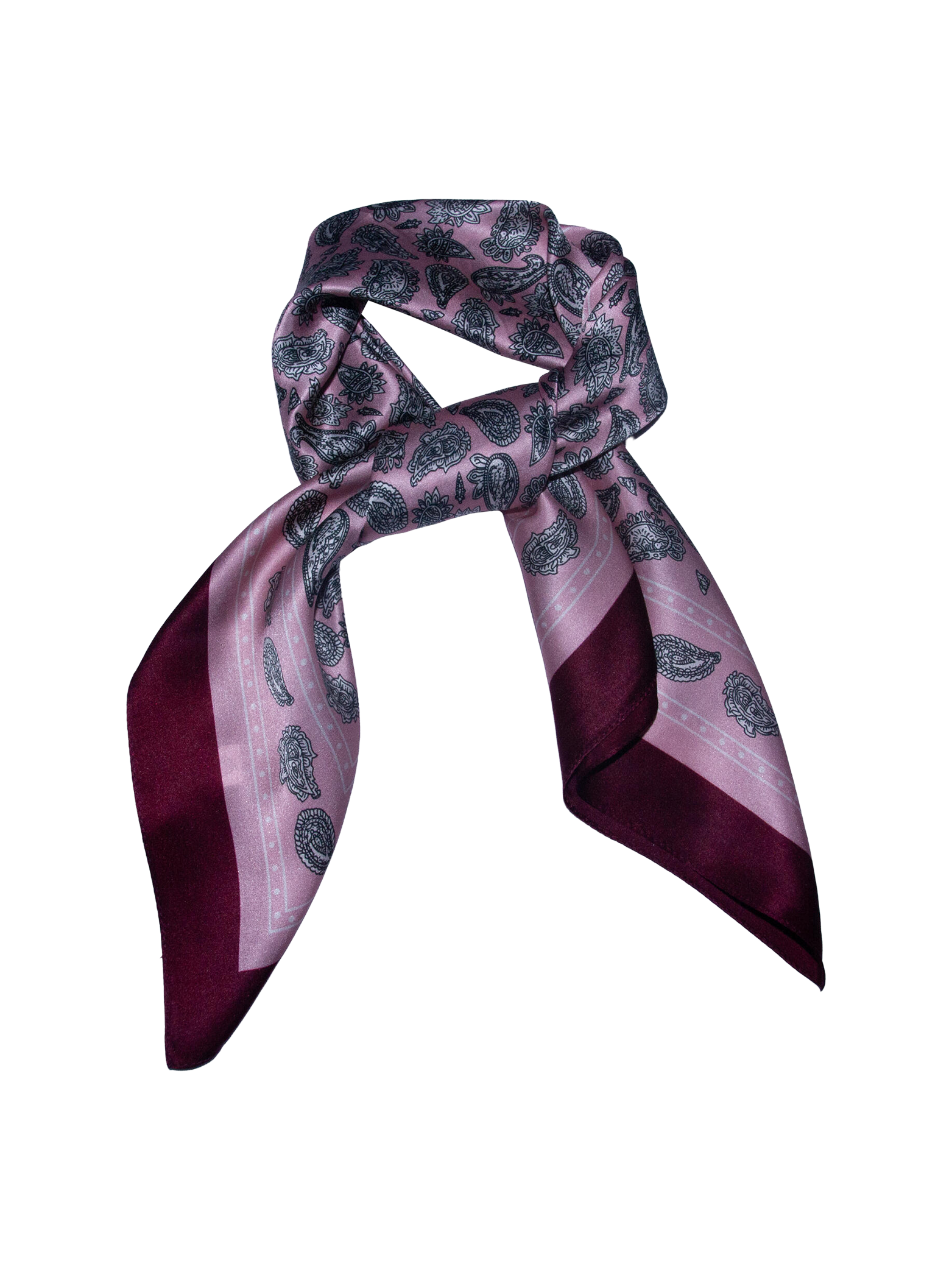 Silkeskjerf Paisley- rosa